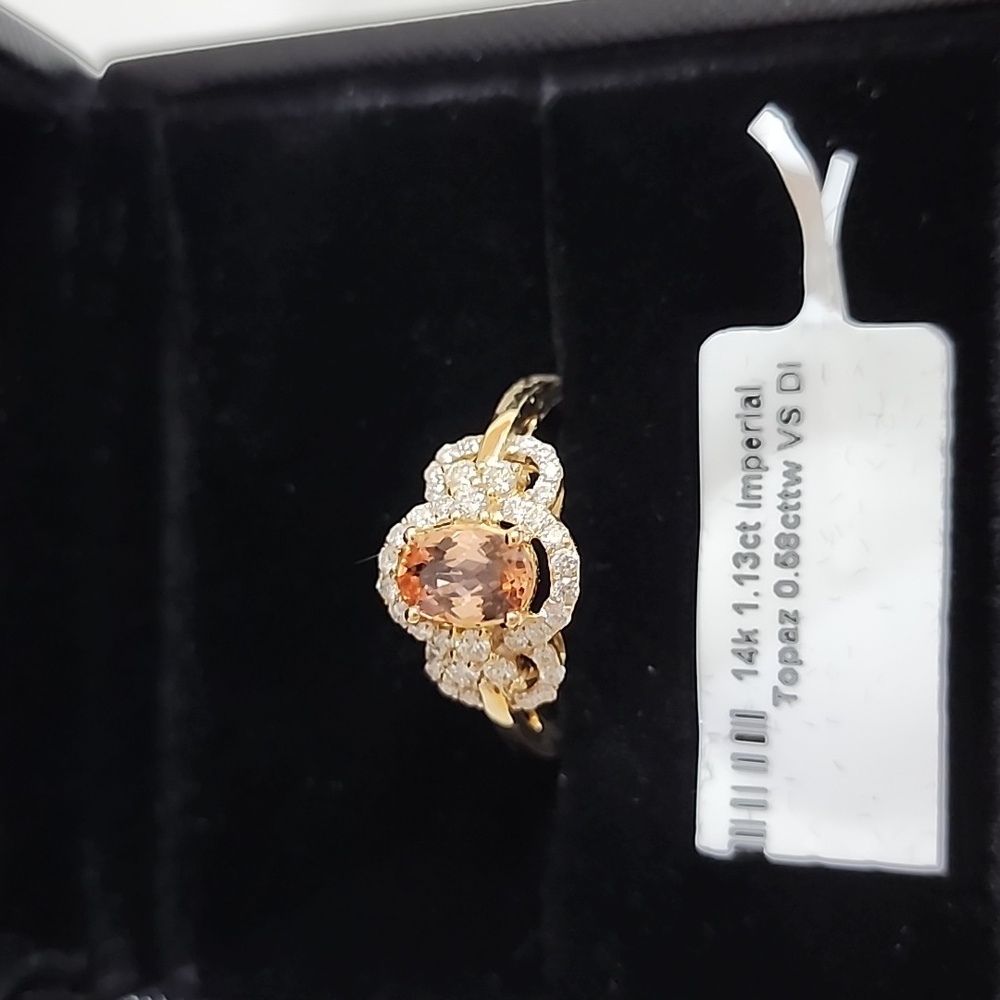 Imperial Topaz and Diamond Ring